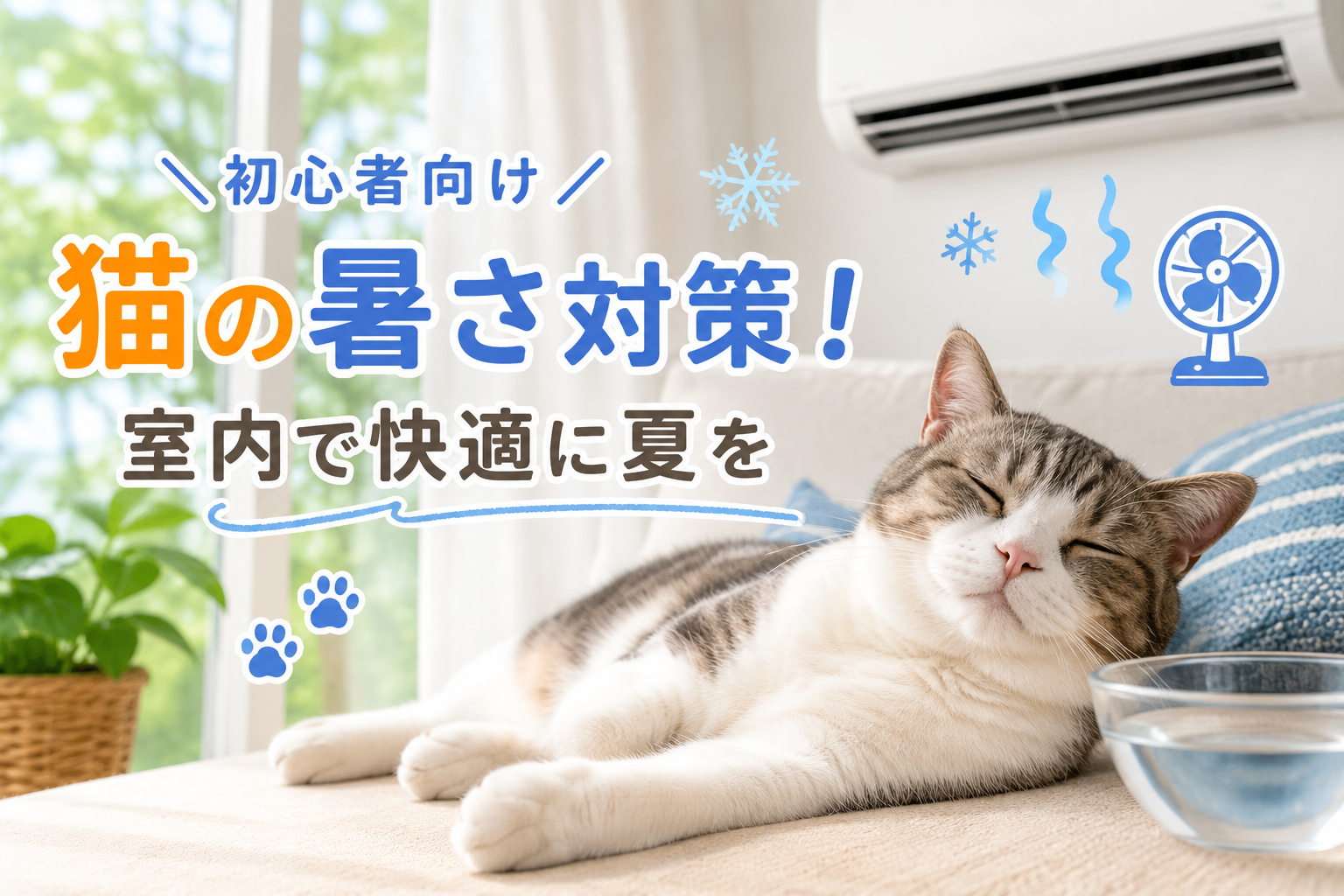初心者向け猫の暑さ対策!室内で快適に夏を